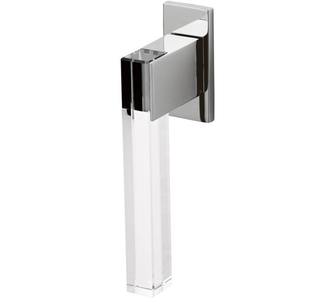 Olivari raamkruk Ice Cube + rechthoekig rozet 71x32x5mm, stift 7x42mm Chroom/transparant
