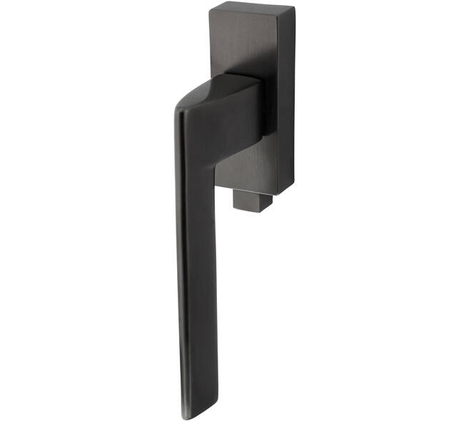 Olivari raamkruk afsluitbaar Trend + rechthoekig rozet 86x32x18mm, stift 7x42mm Antraciet mat titaan PVD