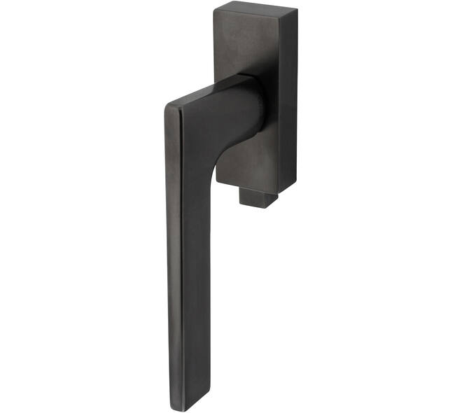 Olivari raamkruk afsluitbaar Lotus Q + rechthoekig rozet 86x32x18mm, stift 7x42mm Antraciet mat titaan PVD