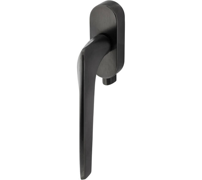 Olivari raamkruk afsluitbaar Twist + ovaal rozet 87x32x18mm, stift 7x42mm Antraciet mat titaan PVD