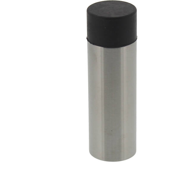 Deurbuffer zonder achterplaat met stootbuffer zwart rond 25x15mm L=80mm