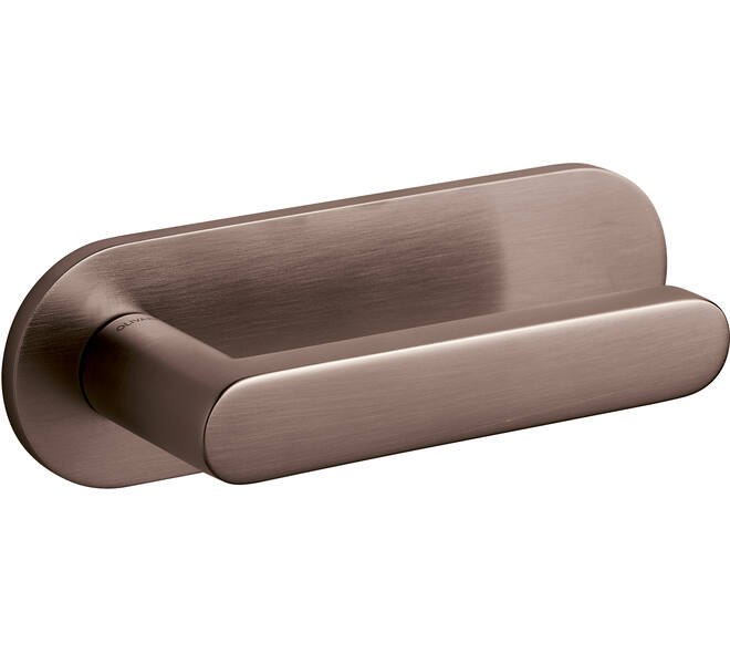 Olivari Deurkruk Link + ovaal geveerd schild 162x51mm met doorgaande bevestiging Brons mat titaan PVD