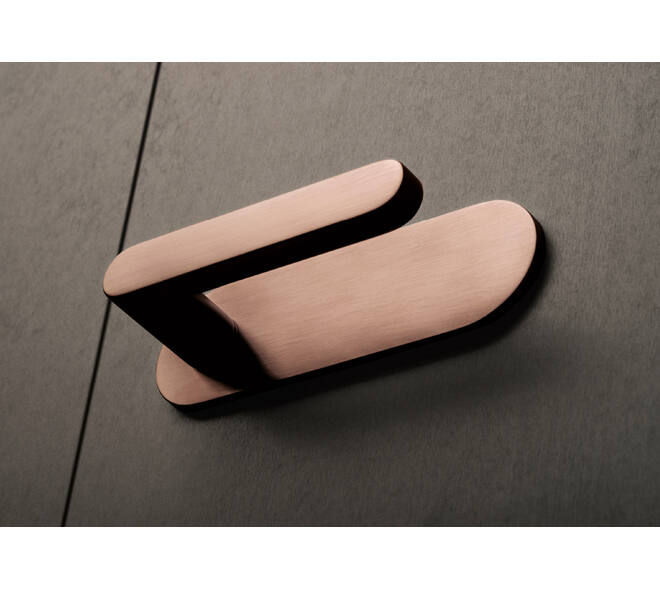 Olivari Deurkruk Link + ovaal geveerd schild 162x51mm met doorgaande bevestiging Brons mat titaan PVD