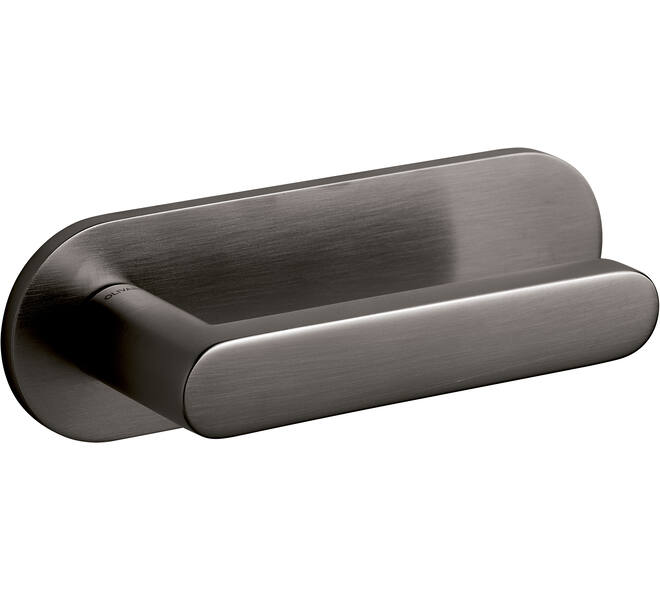 Olivari Deurkruk Link + ovaal geveerd schild 162x51mm met doorgaande bevestiging Antraciet mat titaan PVD