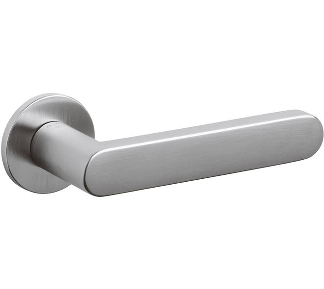 Olivari deurkruk Link + ronde geveerde rozet 51x5mm met nokken en doorgaande bevestiging Chroom mat