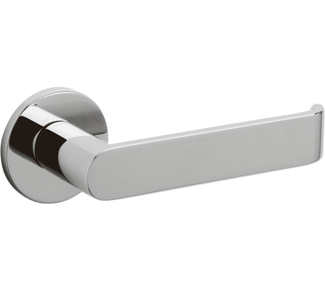 Olivari deurkruk Beta + ronde geveerde rozet 51x5mm met nokken en doorgaande bevestiging chroom