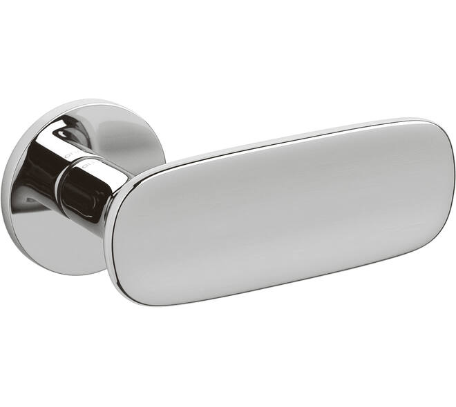 Olivari deurkruk Conca + ronde geveerde rozet 51x5mm met nokken en doorgaande bevestiging Chroom