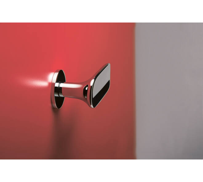 Olivari deurkruk Conca + ronde geveerde rozet 51x5mm met nokken en doorgaande bevestiging Chroom
