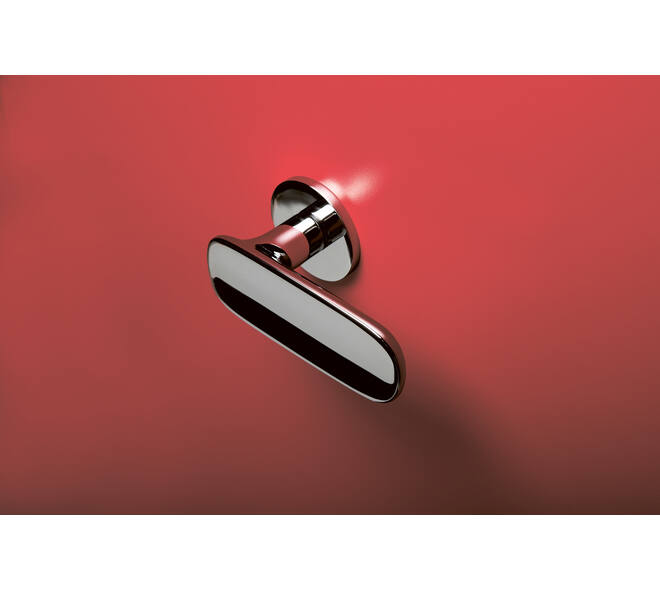 Olivari deurkruk Conca + ronde geveerde rozet 51x5mm met nokken en doorgaande bevestiging Chroom