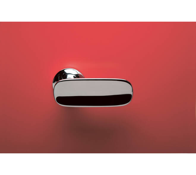 Olivari deurkruk Conca + ronde geveerde rozet 51x5mm met nokken en doorgaande bevestiging Chroom