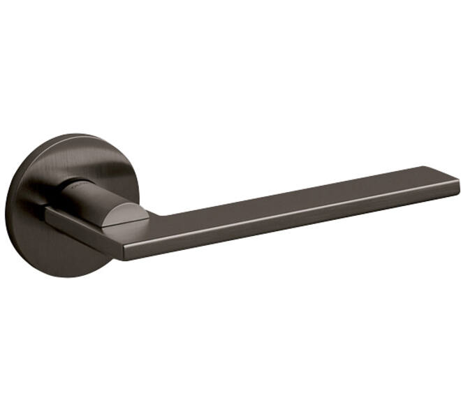 Olivari deurkruk Open + ronde geveerde rozet 51x5mm opschroevende bevestiging Antraciet mat titaan PVD