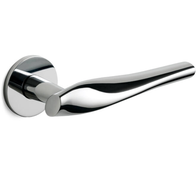 Olivari deurkruk Marilyn + ronde geveerde rozet 51x5mm opschroevende bevestiging Chroom