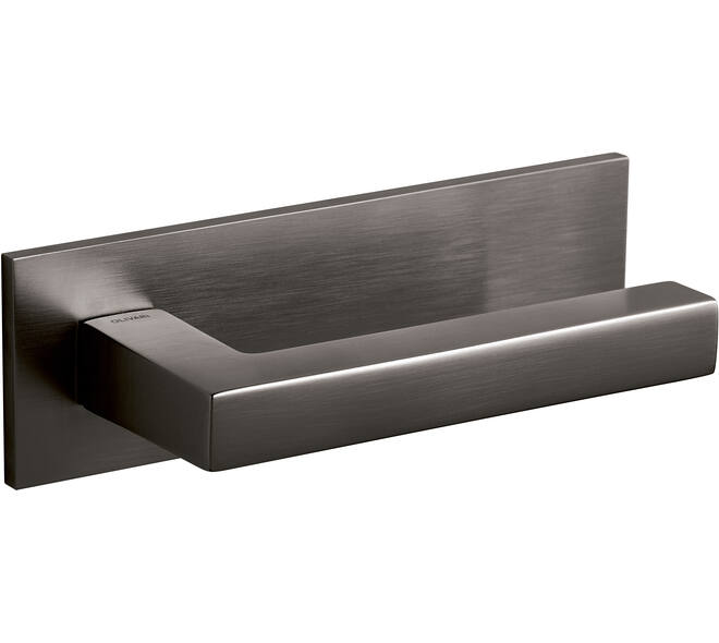 Olivari Deurkruk ABC + rechthoekig geveerd schild 162x51mm met doorgaande bevestiging Antraciet mat titaan PVD