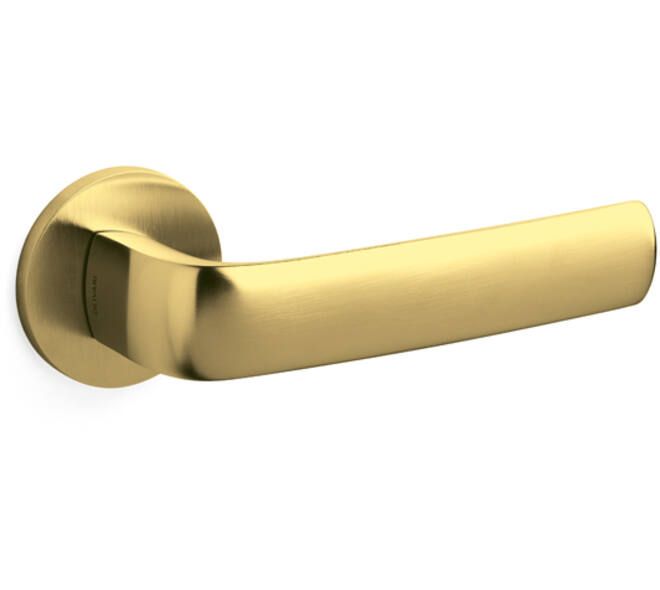 Olivari deurkruk Diva + ronde geveerde rozet 51x5mm met nokken en doorgaande bevestiging Messing mat titaan PVD
