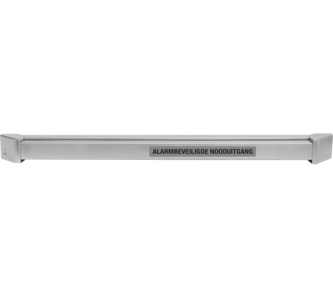 Push bar RVS m/pot.vry kontakt L=1100mm tbv 9mm tuimelaar inkortbaar