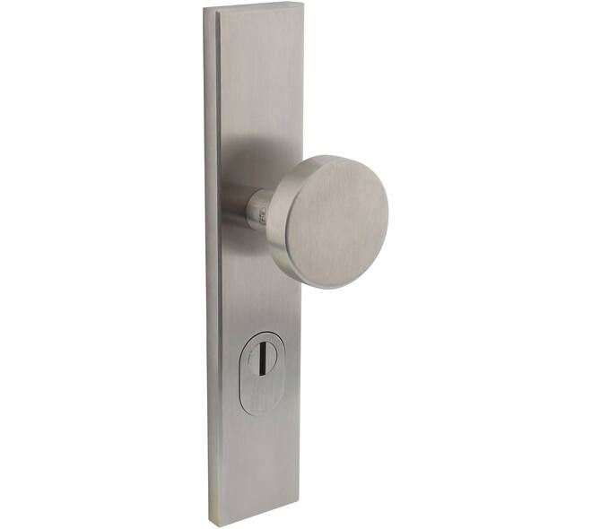 Veiligheids-buitenschild RVS 50x250x12mm SKG*** rechthoekig Q-PC78 met kerntrekbeveiliging