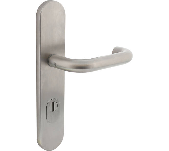 Veiligheids-buitenschild RVS 50x250x12mm SKG*** afgerond PC72 met kerntrekbeveiliging