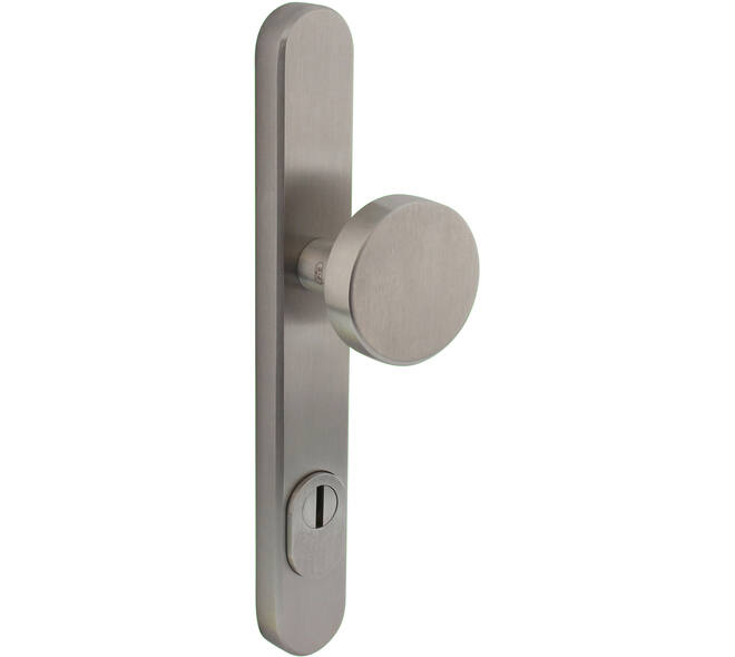 Veiligheids-buitenschild RVS 35x250x15mm SKG*** afgerond Q-PC78 met kerntrekbeveiliging