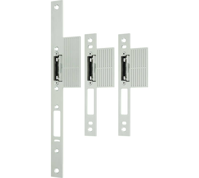 Voorplaat set rechthoekig m/lip 36mm voor tegenkastespagnolet ls/rs gecombineerd met een Freeway meerpunts slot de set bestaat uit 1x vpl. 320x24/36x3mm + 2 stuks vpl.185x24/36x3mm