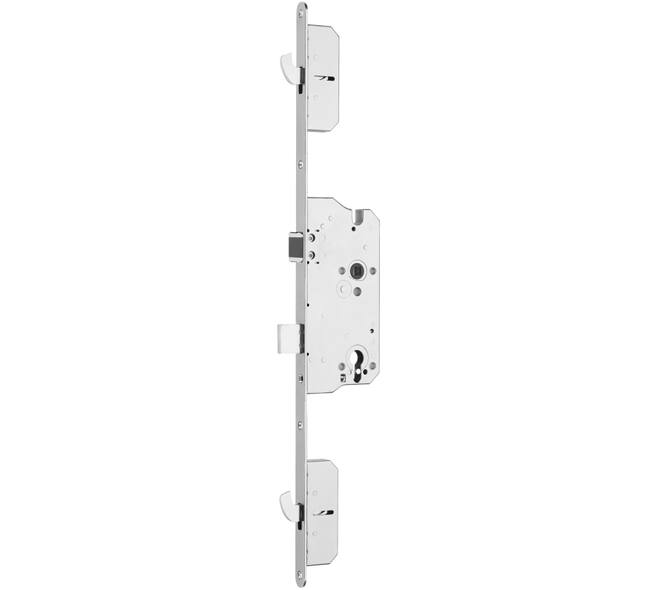 4-punts veiligheid dag- en nacht meerpuntsvergrendeling PC92 Din RS deurkruk bediend zonder wissel met een 9mm krukgat doornmaat 65mm voorzien van een roestvast stalen voorplaat 20x1744mm. Positon-3 heeft een eenvoudige en soepele vergrendeling met de deurkruk via de cilinder worden de haakschoten en de nachtschoot geblokkeerd. De DIN L+R omkeerbare comfortvergrendeling garandeert een geruisloze vergrendeling in de sluitplaat. Met deze solide constructie, de geharde hoofdschoot 20mm en de twee extra geharde haak schoten 24mm kunnen deursystemen tot weerstandsklasse RC3 worden gebouwd. Het slot is goedgekeurd voor brandwerendheids- en rookwerendheidstests volgens EN1634. Deurkruk blokkering getest tot 80 Nm goedgekeurd volgens EN 12209.
