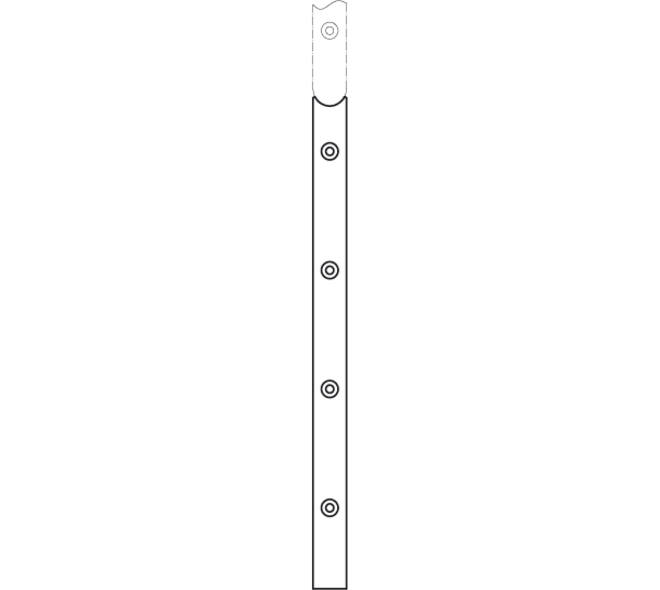 Afgeronde voorplaat verlengstuk 20x262mm geschikt voor de MINT serie