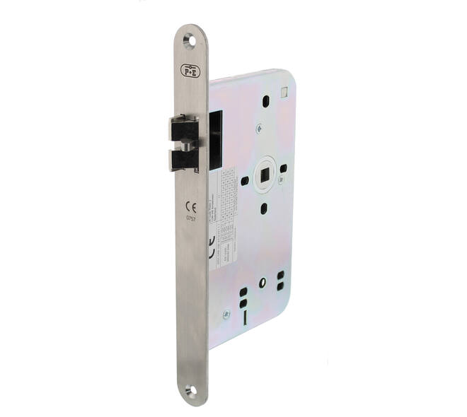 Loopslot doornmaat 60mm met 8mm krukgat en anti-frictie schoot voorzien van RVS voorplaat afgerond 25x235mm Din LS