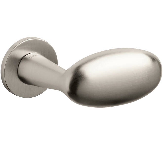 Olivari gatdeel Blindo rechts wijzend + rond rozet 51x5mm Nikkel mat titaan PVD