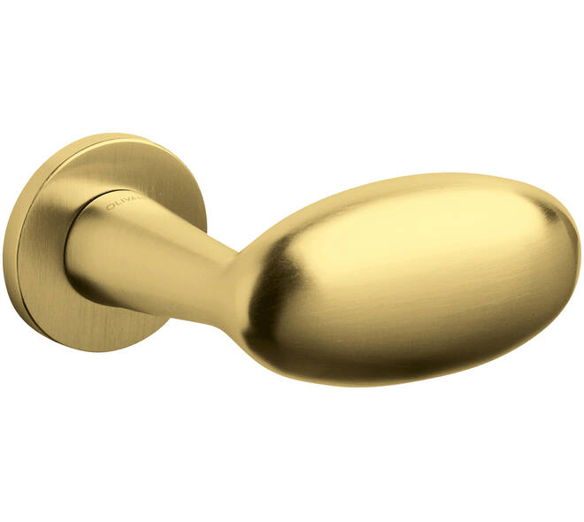 Olivari gatdeel Blindo rechts wijzend + rond rozet 51x5mm Messing mat titaan PVD