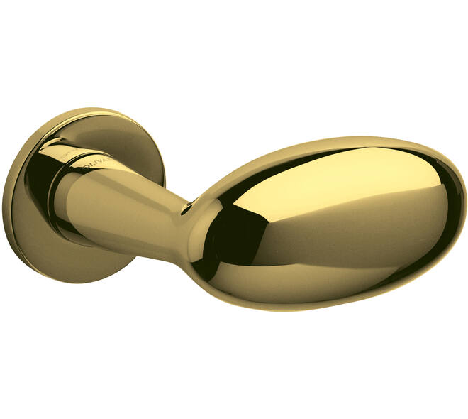 Olivari gatdeel Blindo rechts wijzend + rond rozet 51x5mm Messing titaan PVD