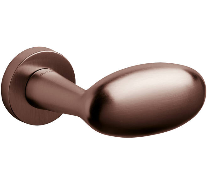 Olivari gatdeel Blindo Links wijzend + rond rozet 51x5mm Brons mat titaan PVD