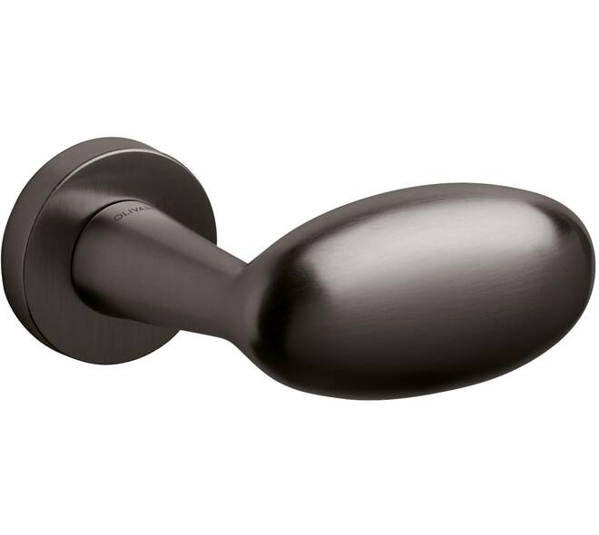 Olivari gatdeel Blindo Links wijzend + rond rozet 51x5mm Antraciet mat titaan PVD