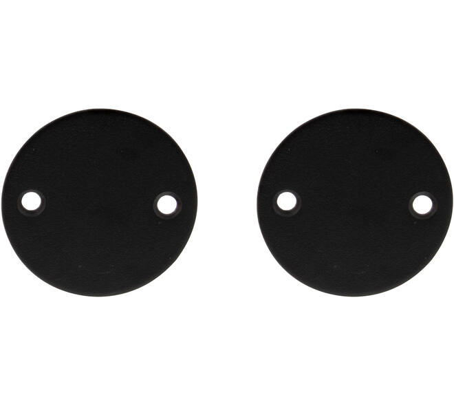 Rozet Blind Ø55x2mm ZWART met 2 schroefgaten voor M4 h.o.h. 38mm