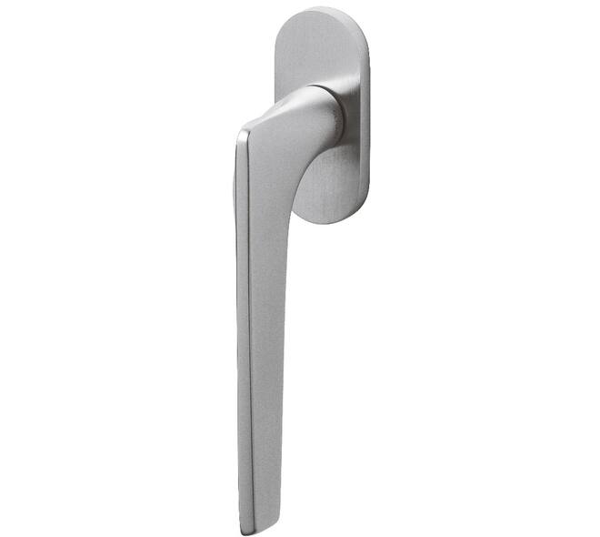 Olivari raamkruk Twist + ovaal rozet 71x32x5mm, stift 7x42mm Chroom mat