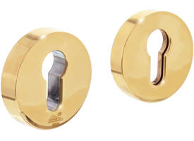 SKG3 veiligheidsrozetten rond verdekt ø55x12mm profielcilindergat messing ongelakt