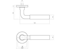 Deurkruk Palma met rozet verdekt ø49x7mm messing getrommeld