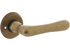 Deurkruk Trento met rozet ø50x5mm messing getrommeld