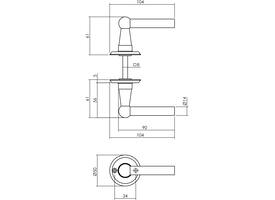 Deurkruk L/L bol met rozet ø50x5mm messing getrommeld