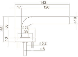 Gatdeel Luzern op rozet verdekt ø53x10mm PVD messing getrommeld