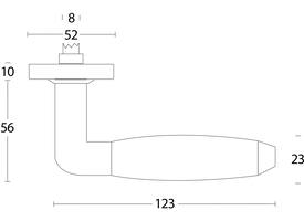 Gatdeel Combinatie op rozet verdekt ø53x10mm PVD messing getrommeld/zwart