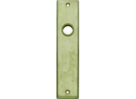 Schilden rechthoekig 181x41x7mm blind messing getrommeld