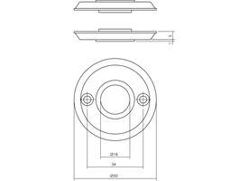 Rozetten ø50x5mm messing getrommeld
