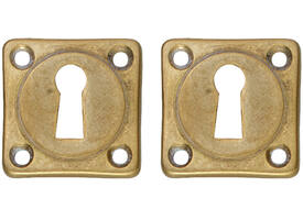 Sleutelrozetten 38x38x5mm messing getrommeld
