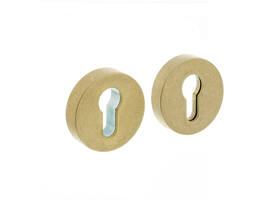 SKG3 veiligheidsrozetten rond verdekt ø55x12mm profielcilindergat messing getrommeld
