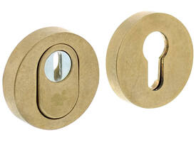 SKG3 veiligheidsrozetten rond verdekt ø55x12mm profielcilindergat met kerntrekbeveiliging messing getrommeld