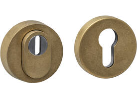 SKG3 veiligheidsrozetten rond verdekt ø52x12mm profielcilindergat met kerntrekbeveiliging PVD messing getrommeld
