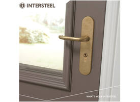 SKG3 veiligheidsbeslag ovaal verdekt 252x54mm greep/kruk Rond profielcilindergat 72mm messing getrommeld