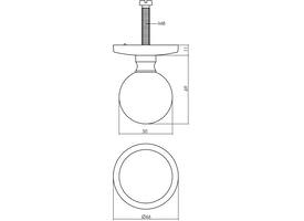Voordeurknop bolrond ø50mm op achterplaat ø66mm messing getrommeld