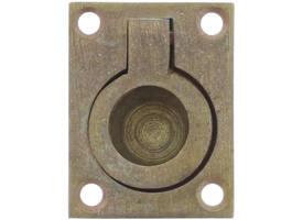 Luikring recht 50x39mm messing getrommeld