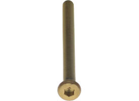 Bout 6-kant M6x80mm tbv SKG3 schilden voor deurdikte 65-69mm PVD messing getrommeld