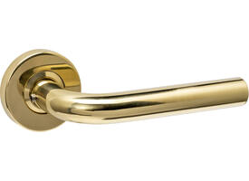 Deurkruk Luzern op rozet verdekt ø53x10mm PVD messingkleur
